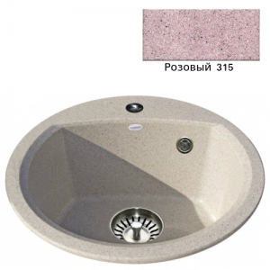 Мойка кухонная гранитная Ulgran U-407 (цвет розовый, код 315)