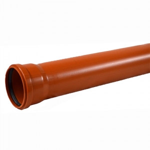 Труба для наружной канализации SINIKON НПВХ - D250x6.2 мм, длина 2000 мм (цвет коричневый)