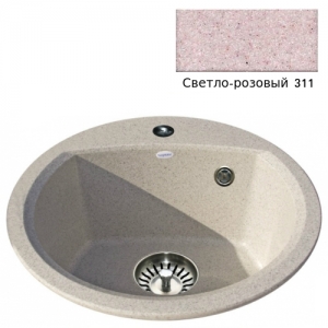 Мойка кухонная гранитная Ulgran U-407 (цвет светло-розовый, код 311)