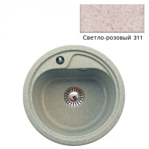 Мойка кухонная гранитная Ulgran U-500 (цвет светло-розовый, код 311)