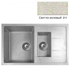 Мойка кухонная гранитная Ulgran U-205 (цвет светло-розовый, код 311)