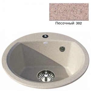 Мойка кухонная гранитная Ulgran U-407 (цвет песочный, код 302)
