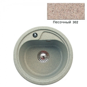 Мойка кухонная гранитная Ulgran U-500 (цвет песочный, код 302)