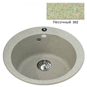 Мойка кухонная гранитная Ulgran U-405 (цвет песочный, код 302)