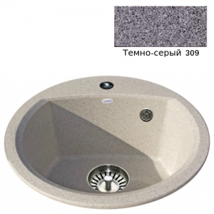 Мойка кухонная гранитная Ulgran U-407 (цвет темно-серый, код 309)
