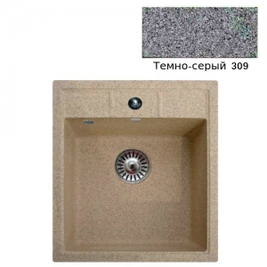 Мойка кухонная гранитная Ulgran U-406 (цвет темно-серый, код 309)
