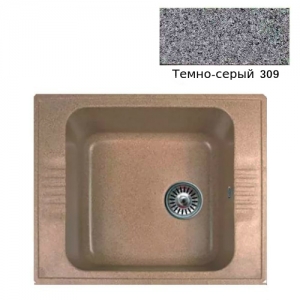 Мойка кухонная гранитная Ulgran U-204 (цвет темно-серый, код 309)