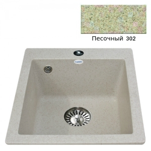 Мойка кухонная гранитная Ulgran U-404 (цвет песочный, код 302)