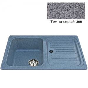 Мойка кухонная гранитная Ulgran U-502 (цвет темно-серый, код 309)