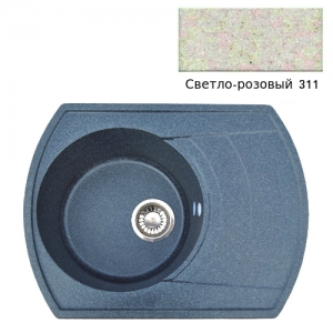 Мойка кухонная гранитная Ulgran U-206 (цвет светло-розовый, код 311)